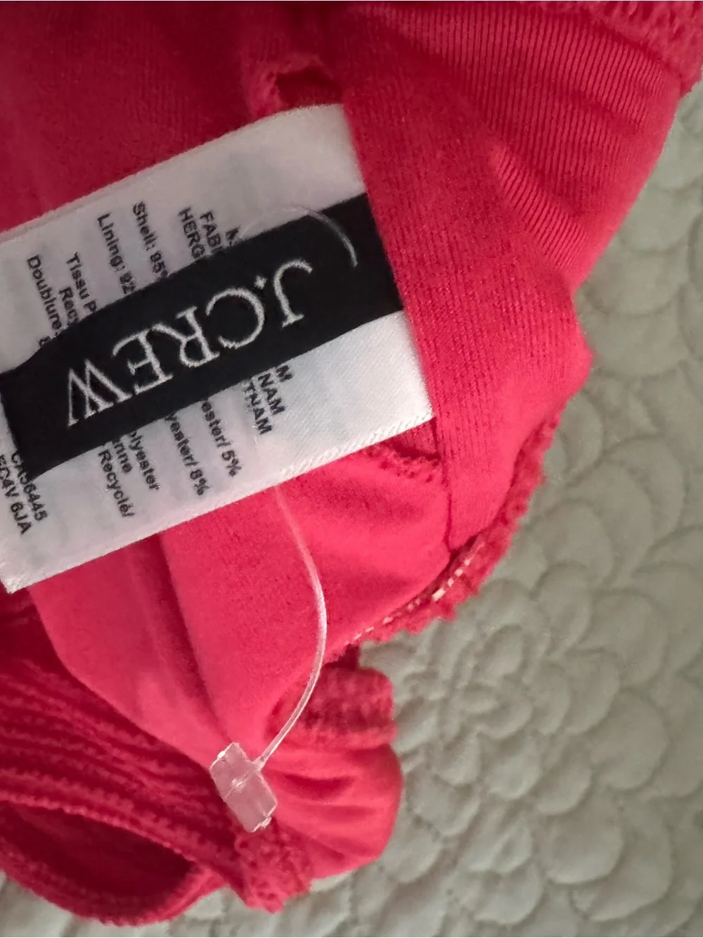 J. Crew Hot Pink scrunchie bikini top